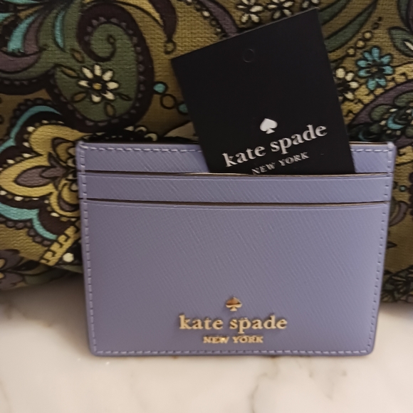 Kate Spade Handbags - NWT Kate Spade Madison Saffiano Leather Card Holder, Frosted Blue Small Wallet
